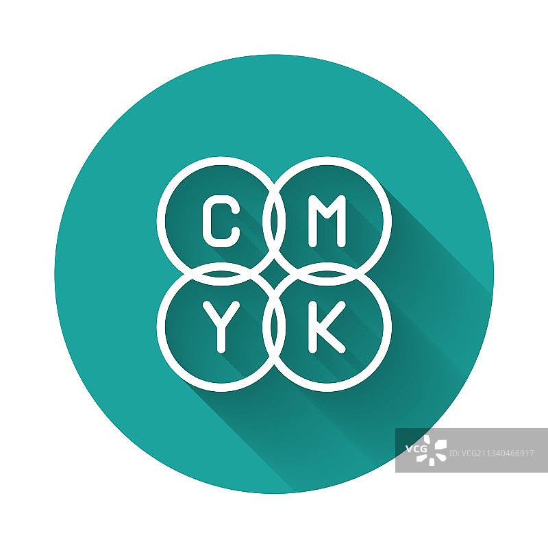 白色线条CMYK混色图标隔离图片素材