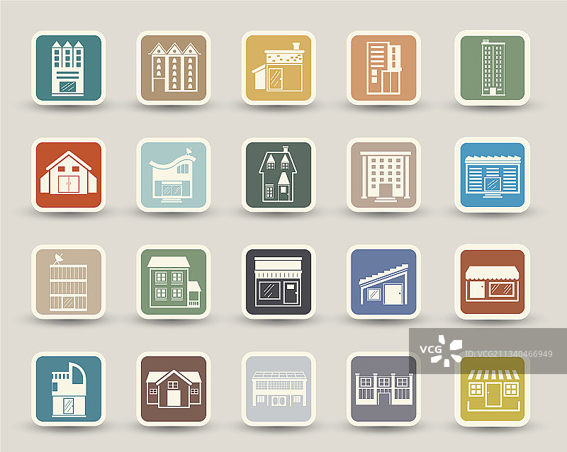 背景上隔离的建筑图标图片素材