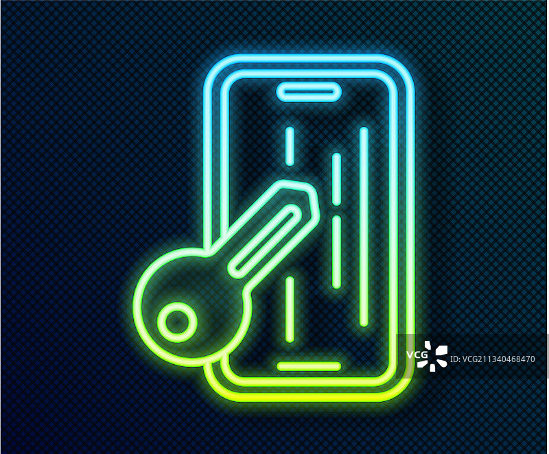 发光的霓虹灯玻璃屏幕保护膜图片素材