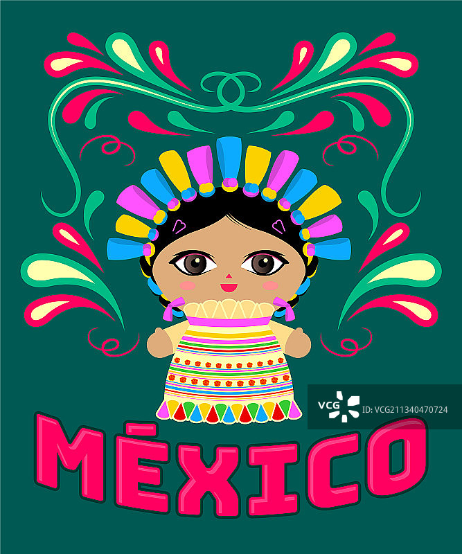 带装饰物的墨西哥玩偶图片素材