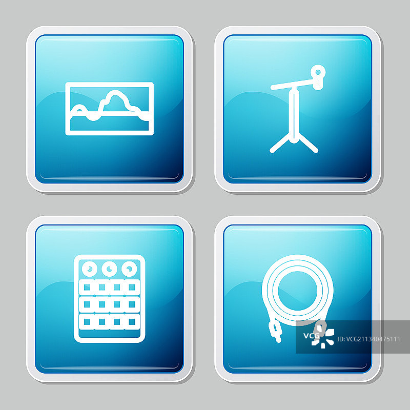 带麦克风的音乐波形均衡器设置图片素材