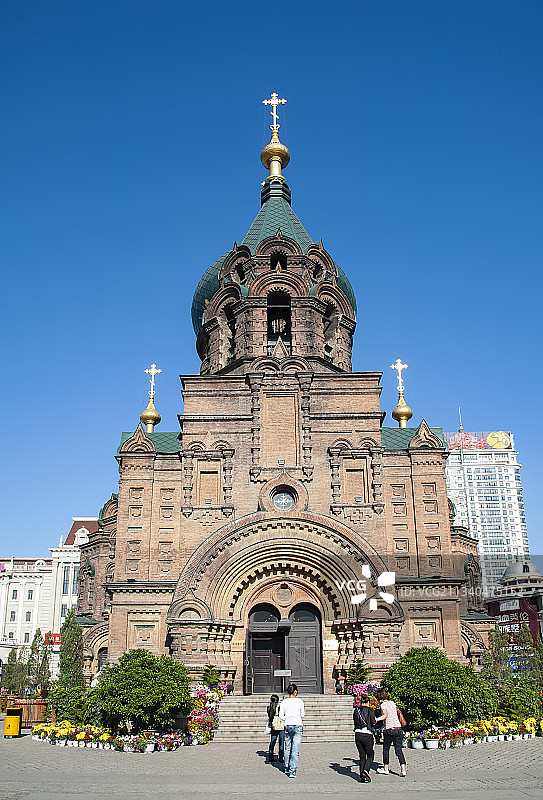 2011-09-05中国，黑龙江省，哈尔滨市，圣.索菲亚教堂图片素材