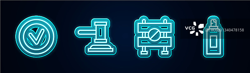 圆形对勾法官木槌道路图片素材