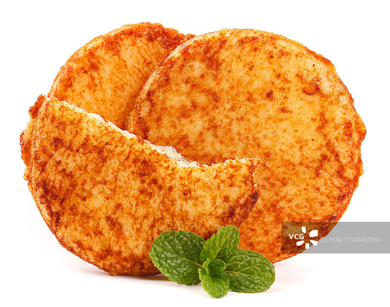 白底上放着酱油饼图片素材