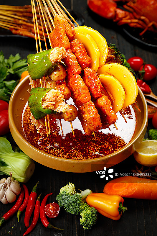 钵钵鸡背景纹理图片素材