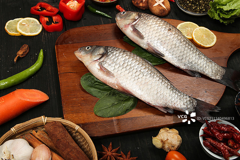 鲫鱼背景纹理图片素材