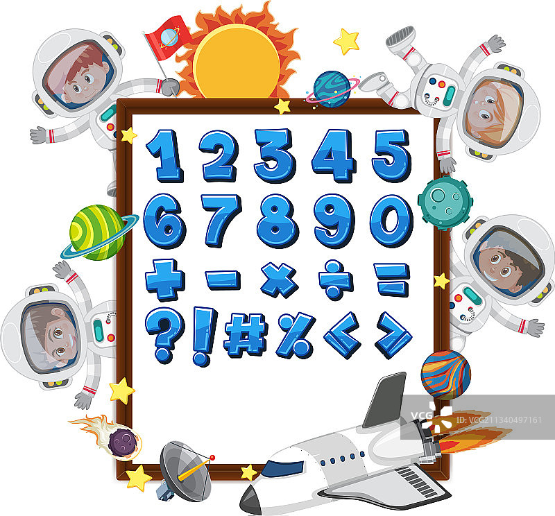 数字0到9和数学符号banner图片素材