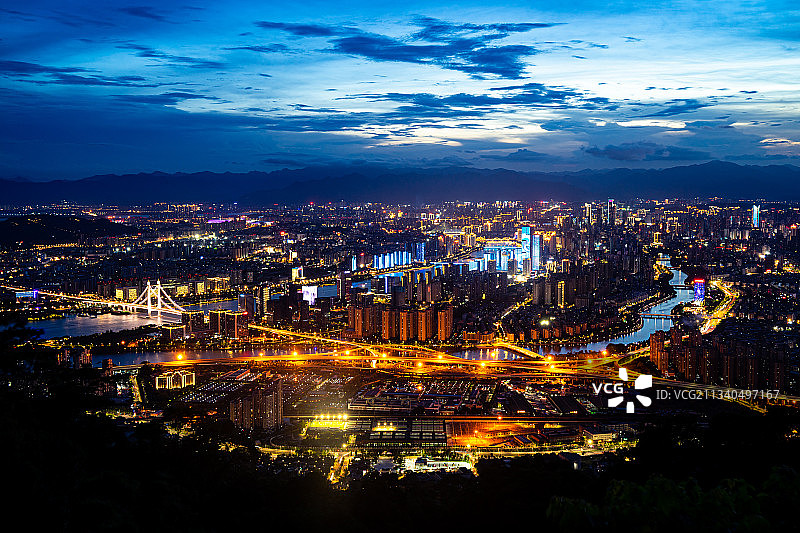 福州鼓山夜景图片素材