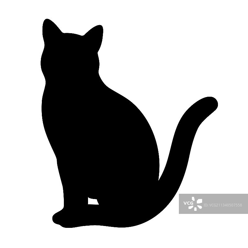 黑猫轮廓图片素材