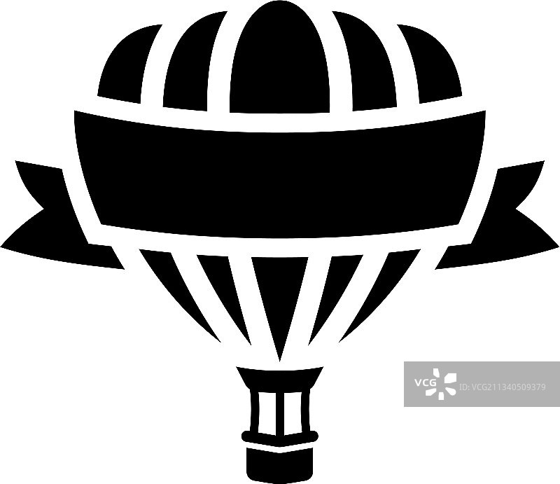 带空白banner的热气球图片素材