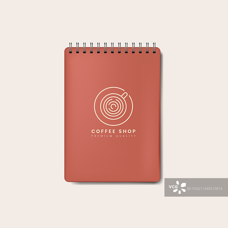 红色螺旋笔记本样机图片素材