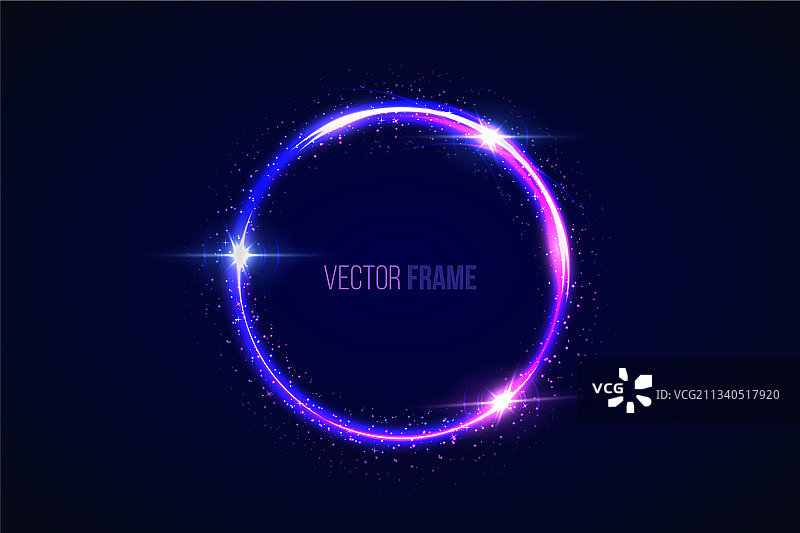 霓虹圆形或激光发光粉色和蓝色图片素材