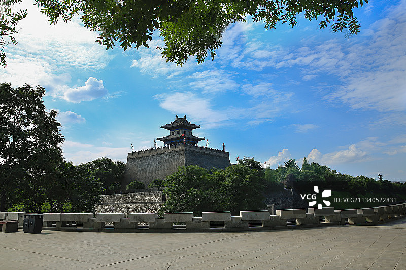 西安角楼护城河图片素材