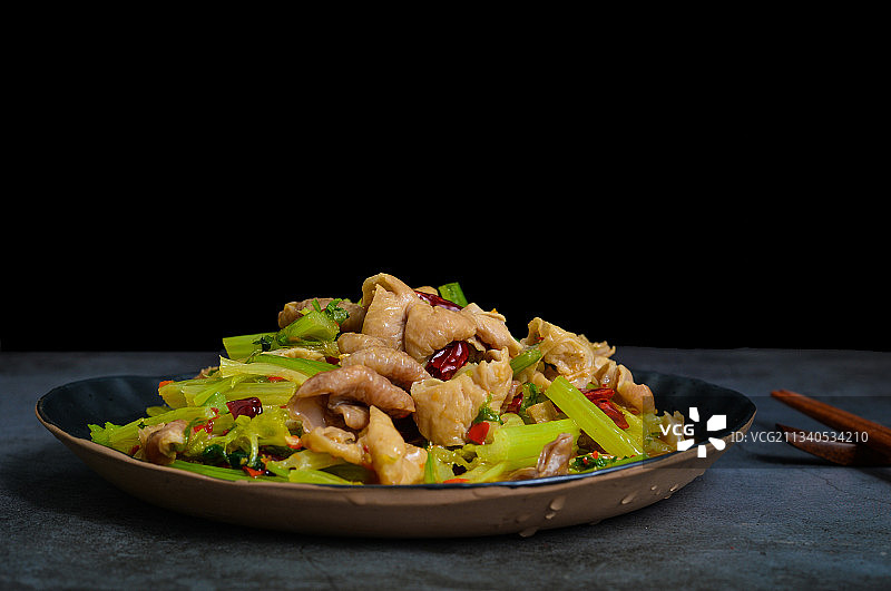 盐帮菜 火爆肥肠图片素材