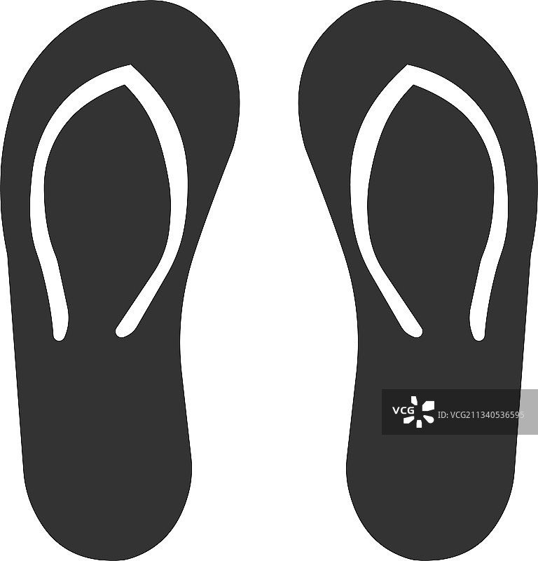 黑色沙滩鞋图标图片素材