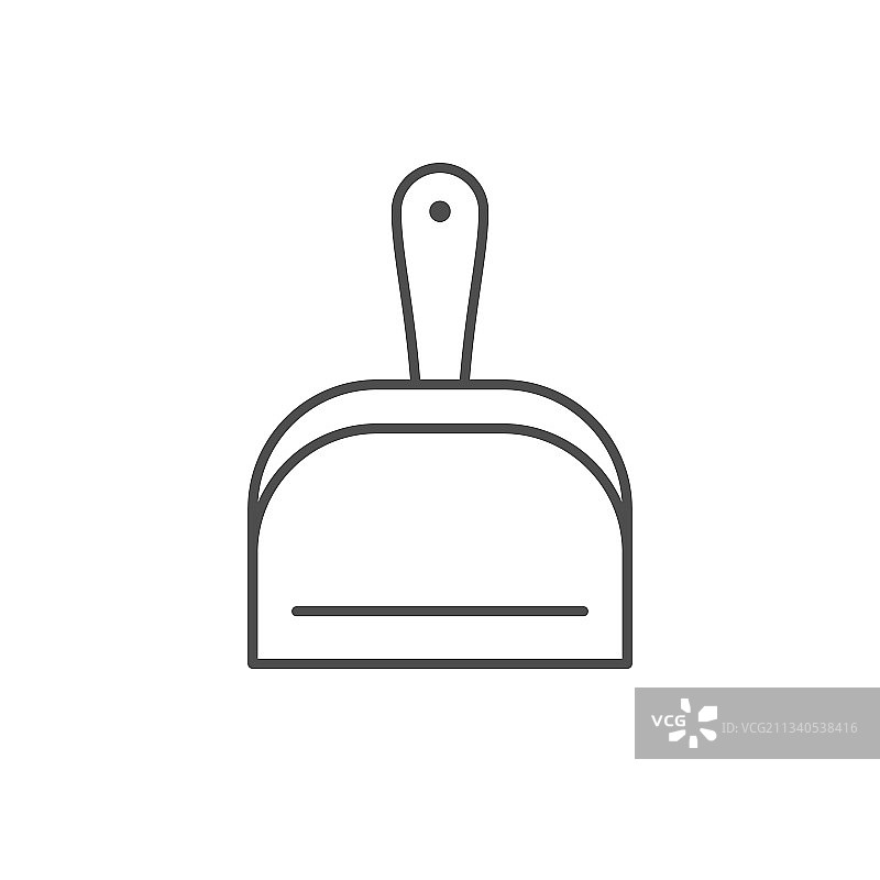 清洁簸箕线条轮廓图标图片素材