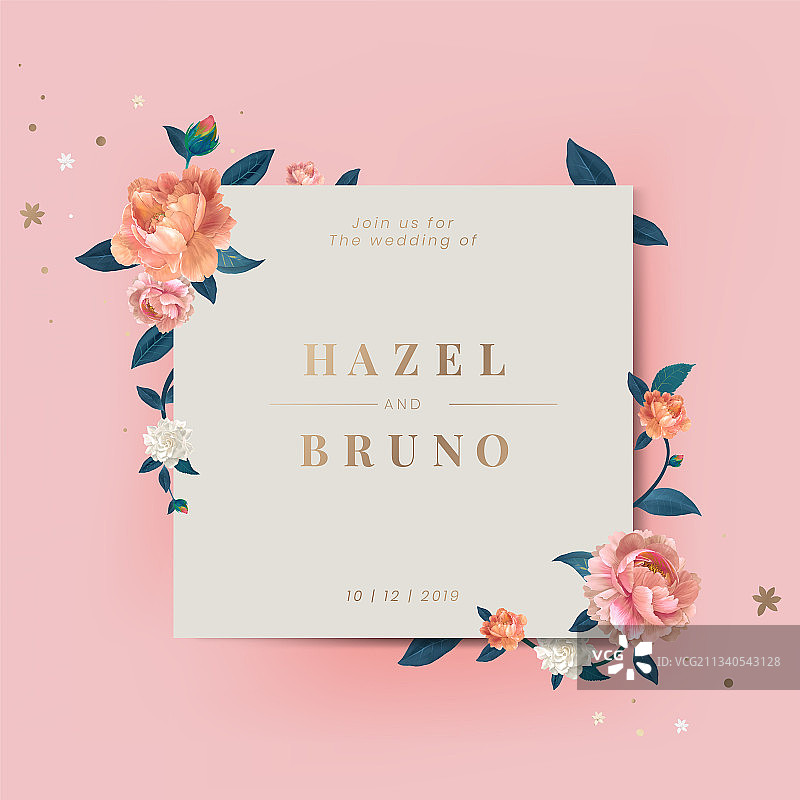 花卉边框日期图片素材