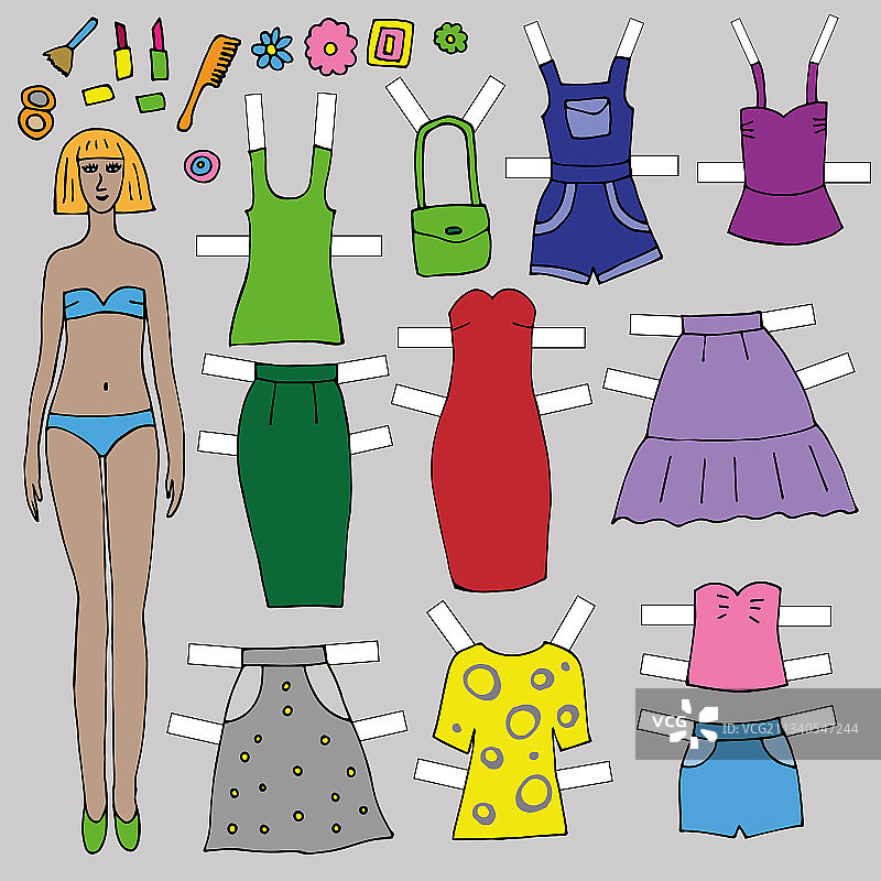 纸娃娃服饰配饰套装图片素材