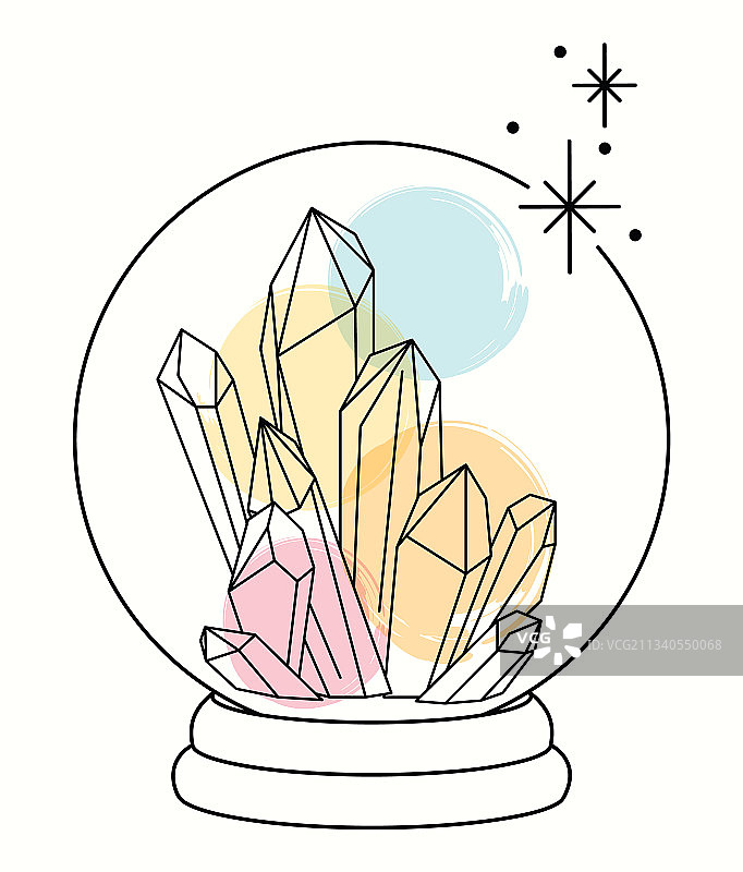 水彩点愈合魔法线条艺术图片素材