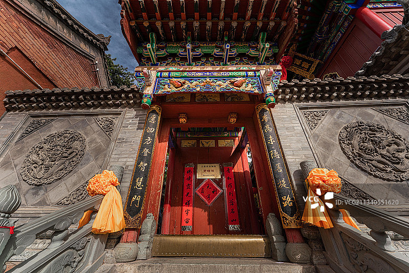 山西五台山寺庙佛塔建筑景观图片素材