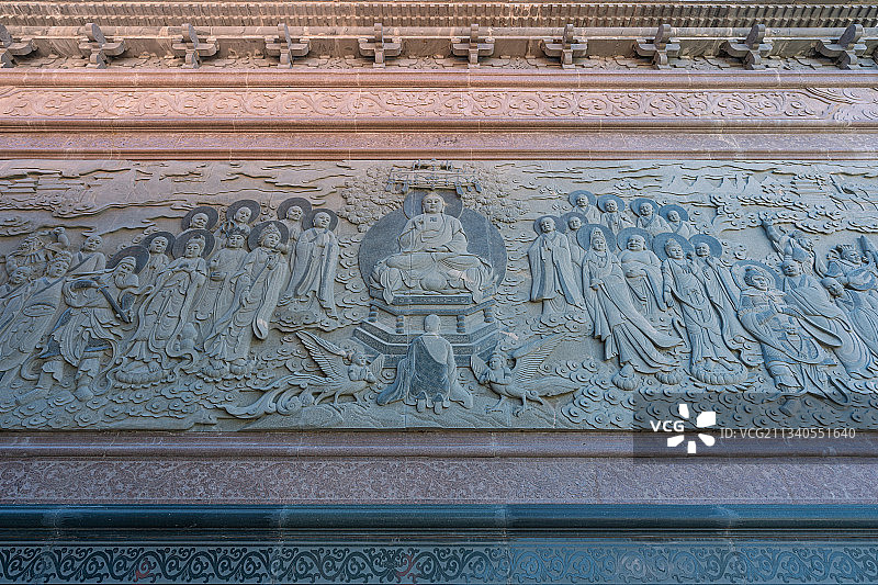 山西五台山寺庙佛塔建筑景观图片素材