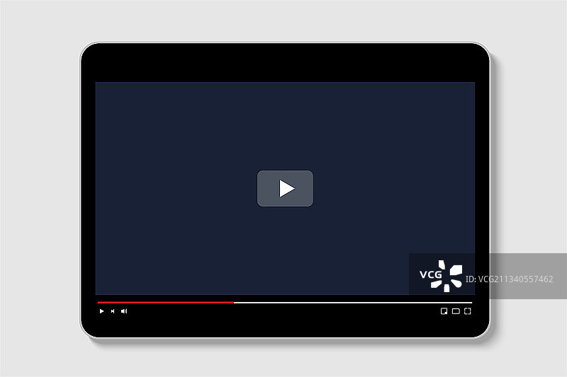 视频播放器夜间深色模式样机模版图片素材