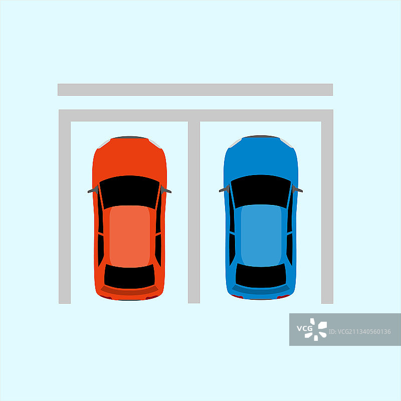 扁平化停车场图标插画图片素材