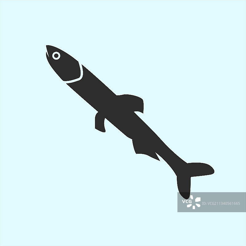 海鲜黑色扁平风格图标图片素材