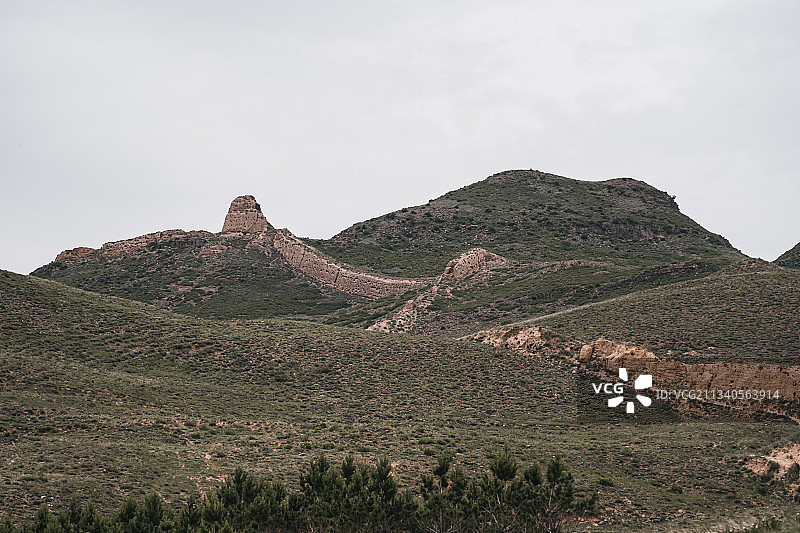 山西偏关明长城遗址自然景观图片素材