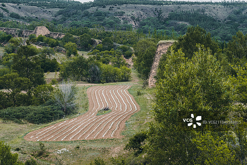 山西偏关明长城遗址自然景观图片素材