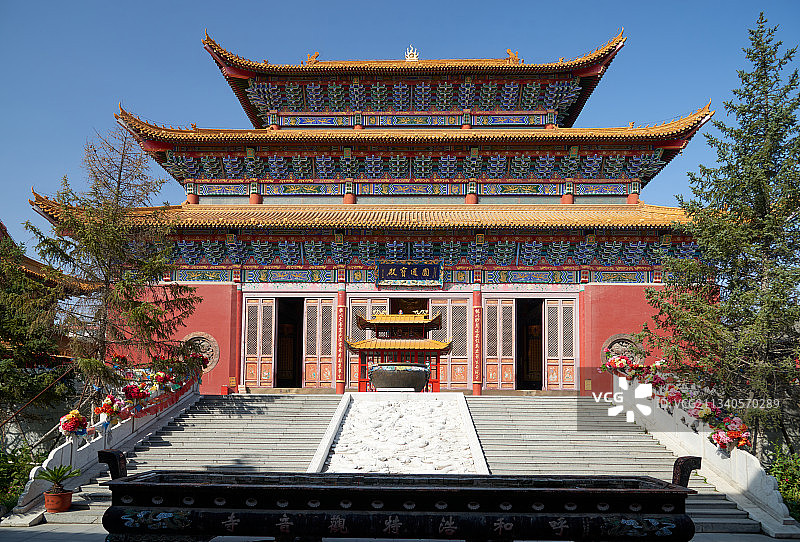 中国内蒙古，呼和浩特，观音寺，清代汉传佛教寺院图片素材