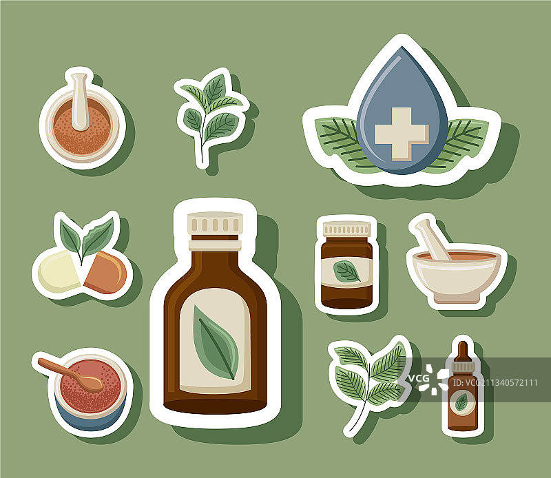 十个替代医学图标图片素材