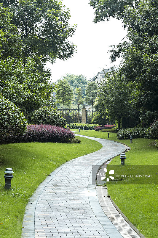 城市居住小区绿化公园图片素材