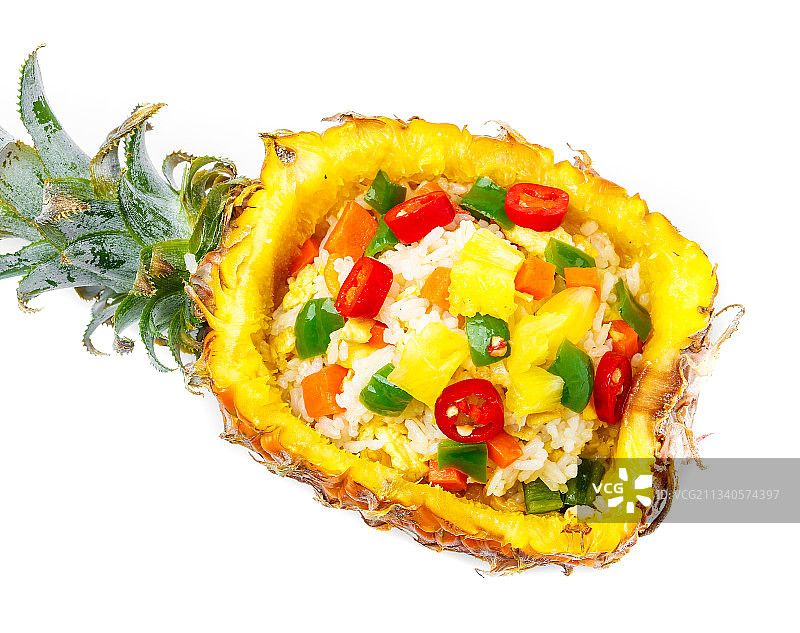 白底上的菠萝饭图片素材