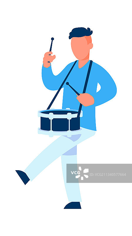 卡通男人演奏鼓乐器图片素材
