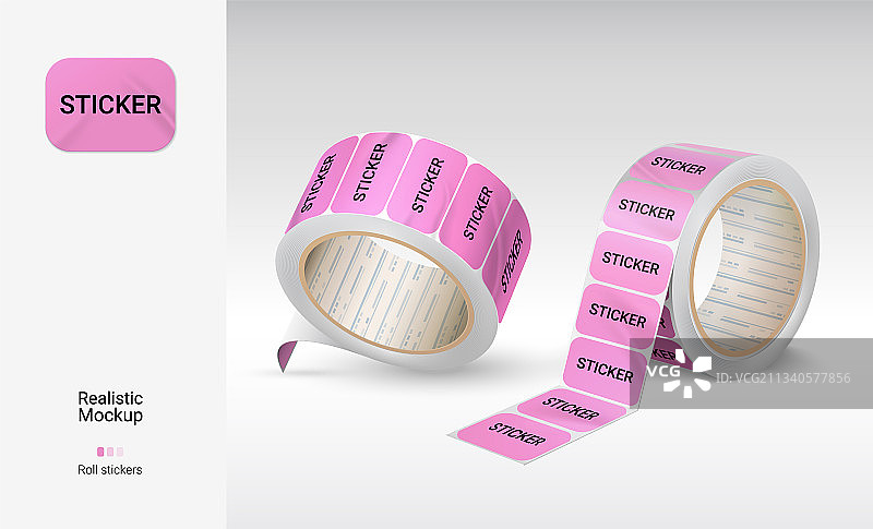 逼真卷筒贴纸3D价格标签图片素材