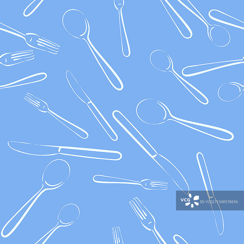 餐饮餐具刀叉勺无缝图案图片素材