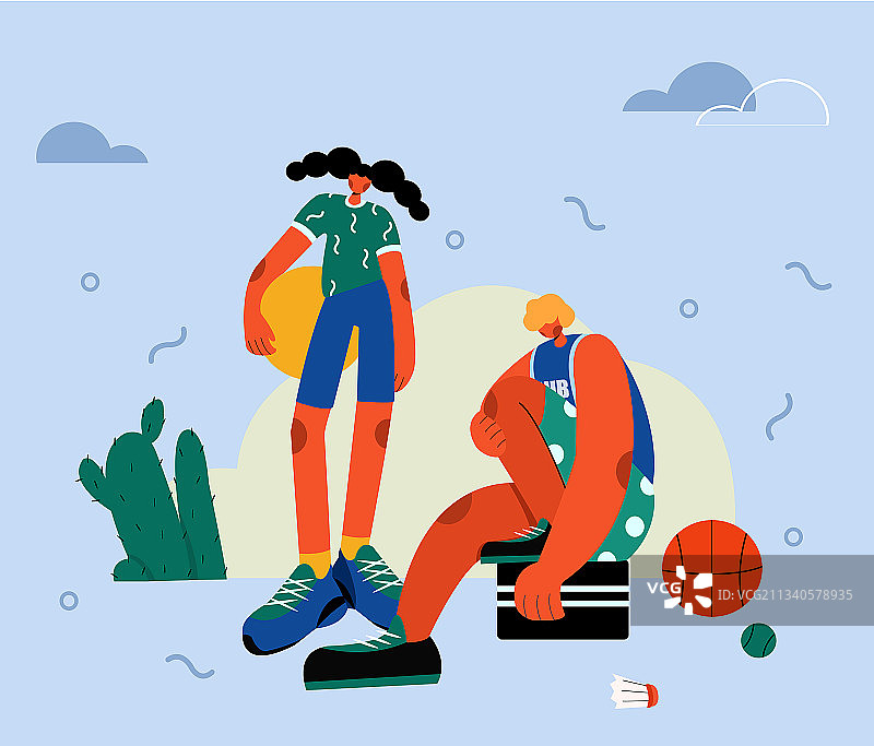 扁平风人物运动图片素材