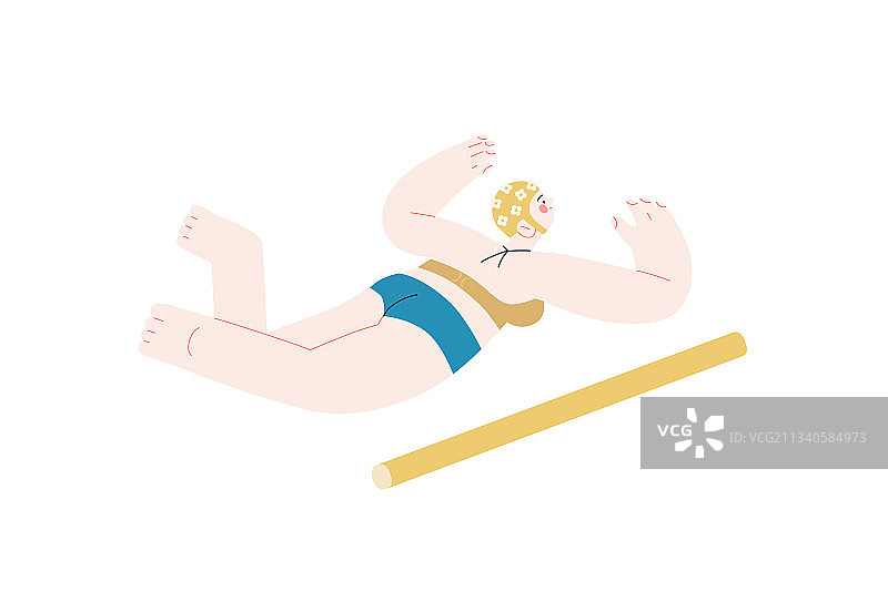 现代扁平风格海滩度假村活动图片素材