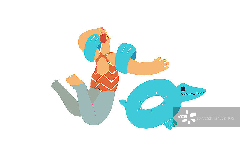 现代扁平风格海滩度假村活动图片素材