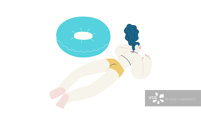 现代扁平风格海滩度假村活动图片素材