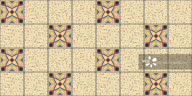 民族风正方形瓷砖几何背景图片素材