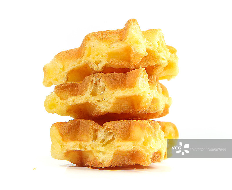 白底上的华夫蛋糕图片素材