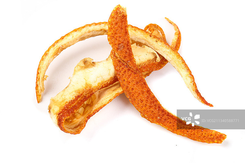 白底上摆放着陈皮图片素材