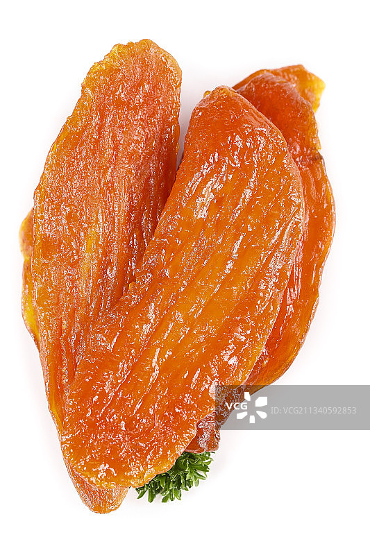 白底上的无糖红薯干图片素材