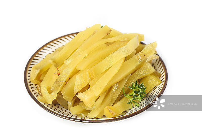 白底上放着腌制榨菜图片素材