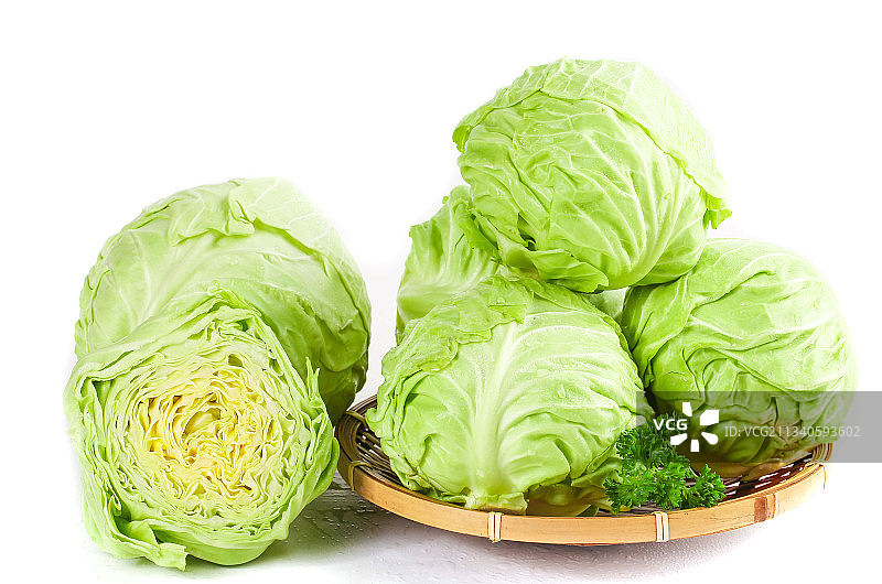 篮子里装绿甘蓝图片素材