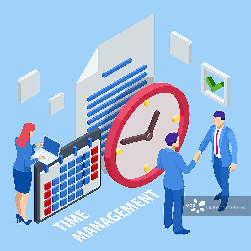 2.5D时间管理概念规划图片素材