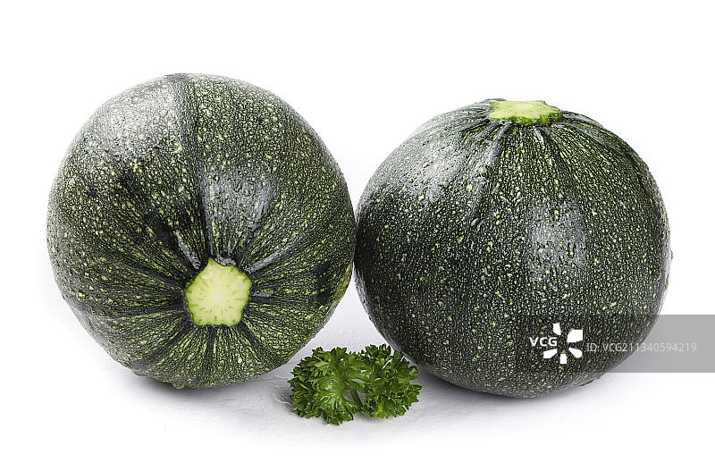 白底上摆放着花皮小南瓜图片素材