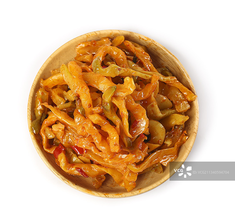 白底上的红油榨菜图片素材